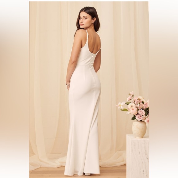 Lulu’s Infinite Glory White Maxi Wedding/Event Dress - Sz L - Picture 6 of 9